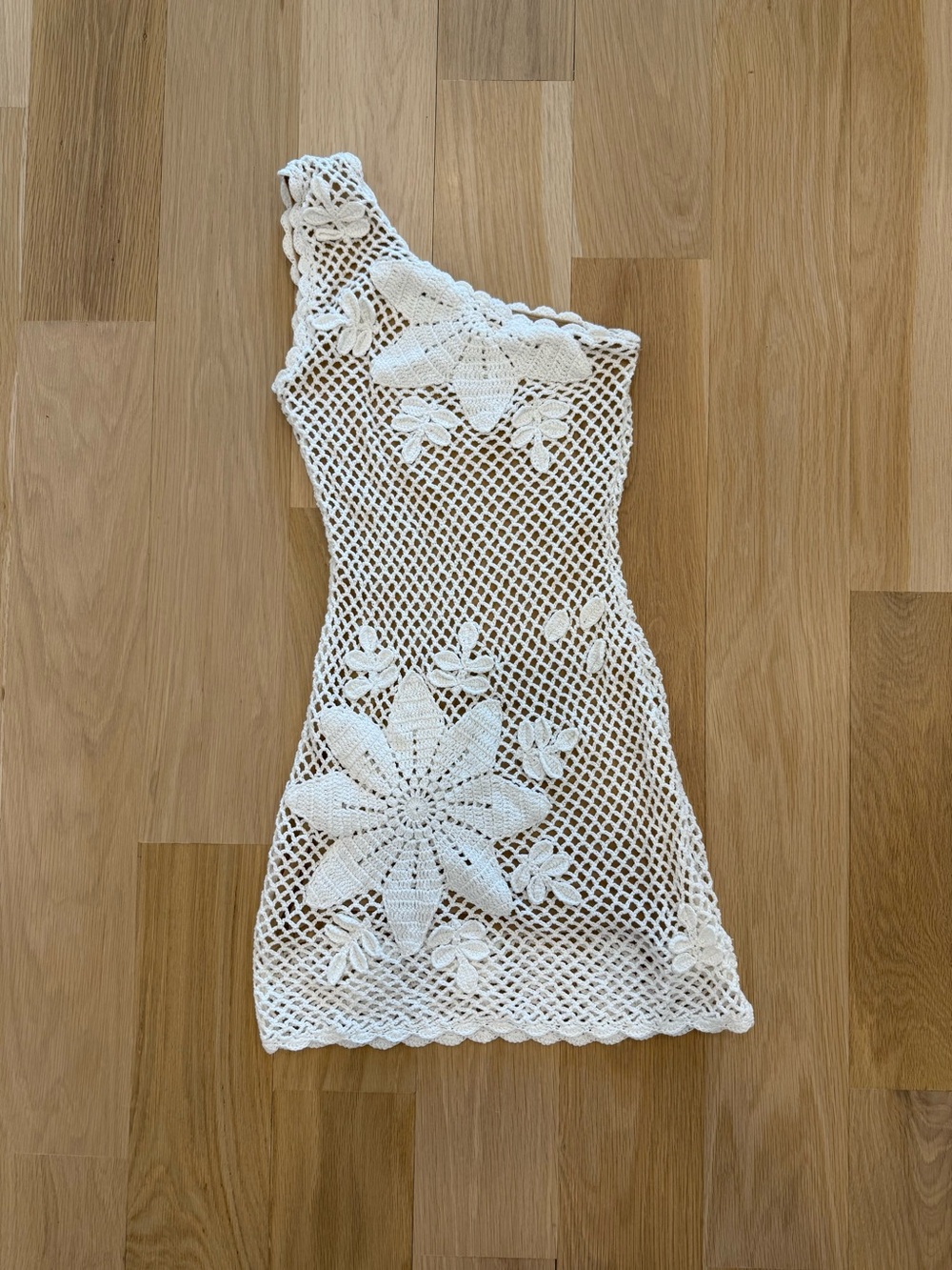 White Crochet Mini Dress Meshki Barker - Picture 2 of 5